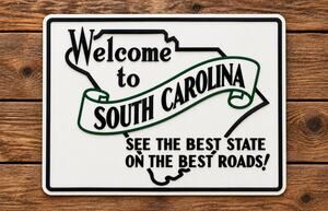 Welcome To South Carolina Road Sign State Entrance Best State on Best Roads